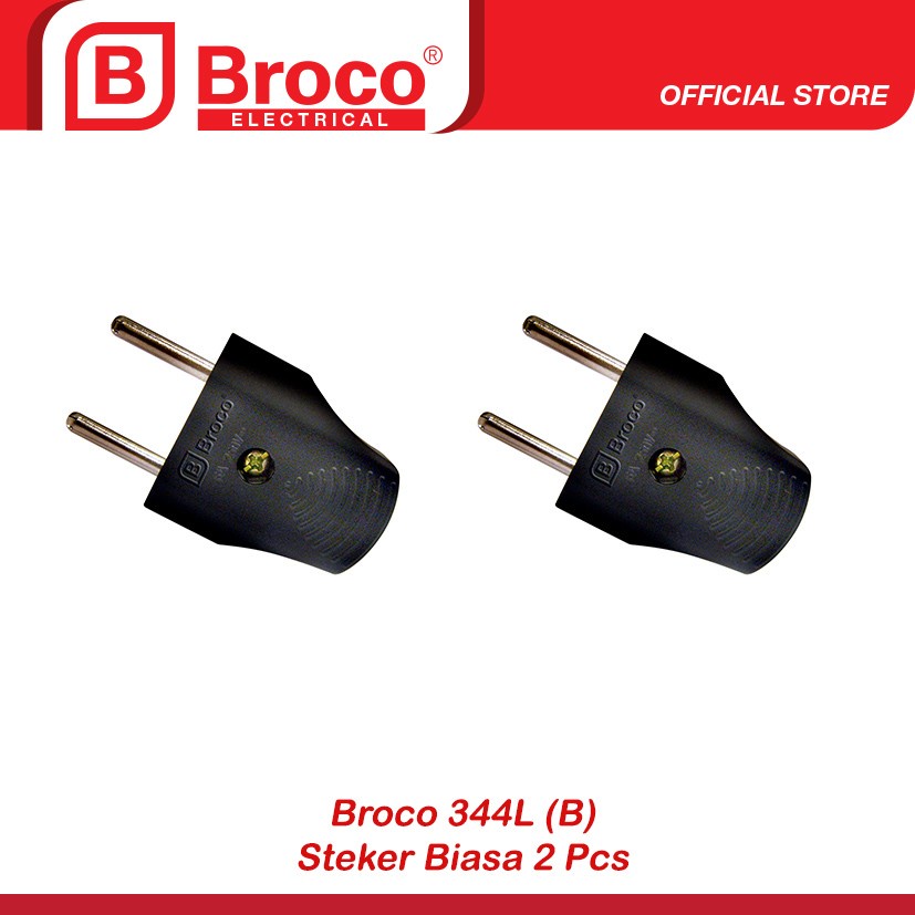 Broco Steker Gepeng hitam 344L Colokan Broco ORI Asli ORIGINAL GROSIR