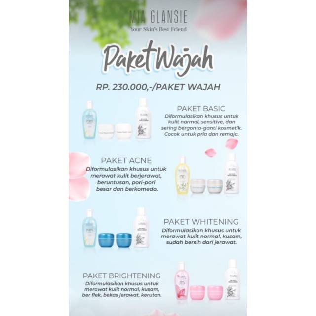 Paket Komplit Mia Glansie Terbaru & serum unicorn whitening essence