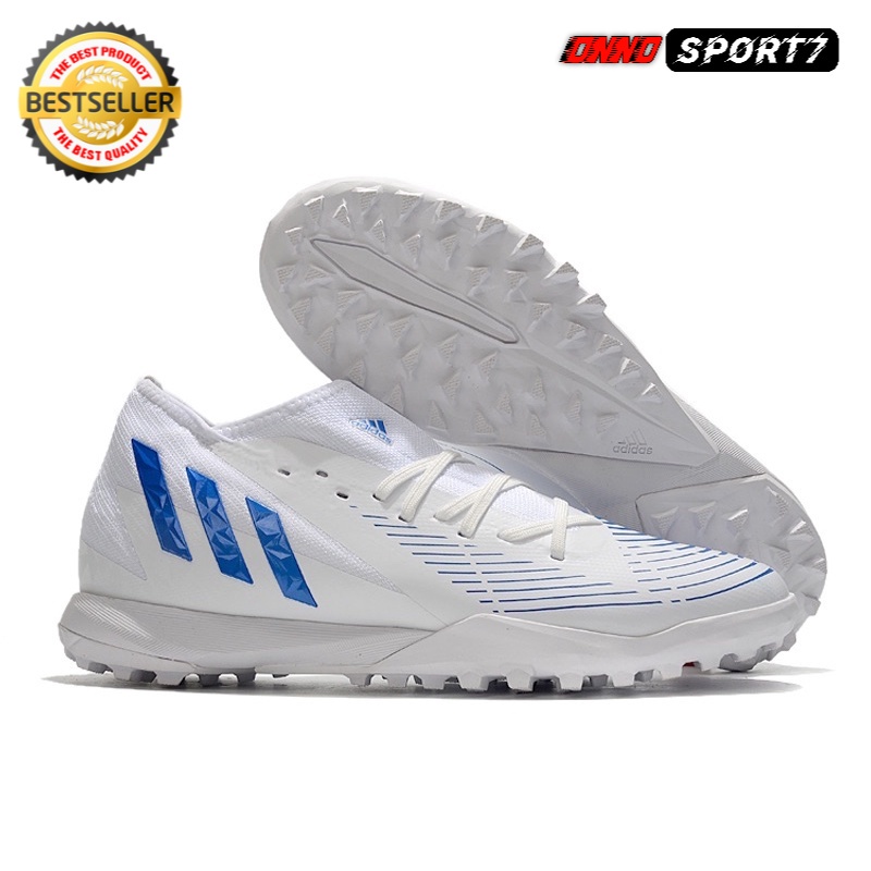 Sepatu Futsal Adidas Predator Edge .3 Low White Blue TURF
