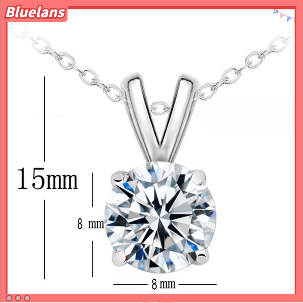 Kalung Rantai Liontin Stereoskopis Lapis Silver Aksen Berlian Imitasi Untuk Hadiah Wanita