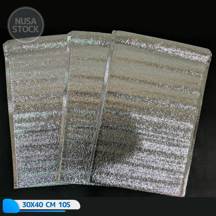 

AMPLOP ALUMINIUM FOIL BUSA 30X40CM INSULATED BAG PANAS DINGIN BUBBLE