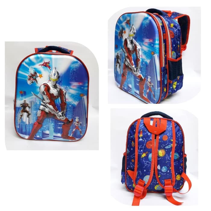 TERMURAH TERBAIK Tas Anak Ransel TK Import ULTRAMAN 5D Timbul -TK