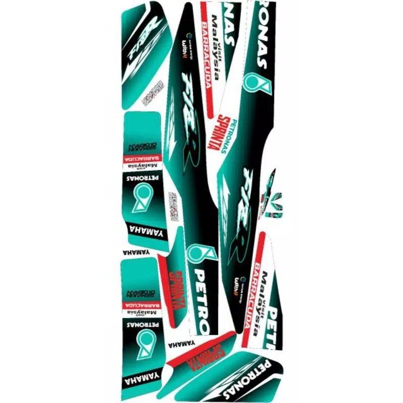 stripping sticker lis motor variasi Yamaha Fiz R F1zR Petronas Fiz R Petronas fiz r Petronas