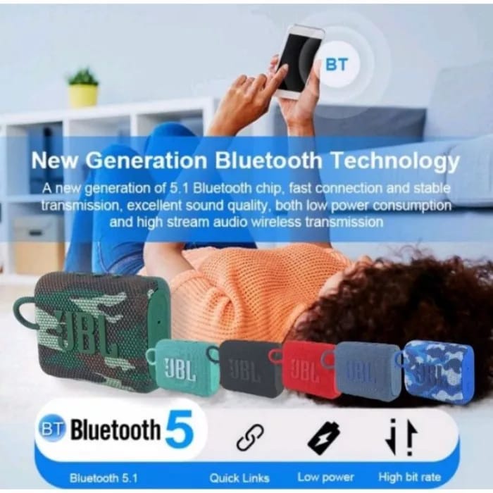 MINI SPEAKER AUDIO BLUETOOTH GO 3 PENDENGAR MUSIK PORTABLE MINI BOX WIRELESS