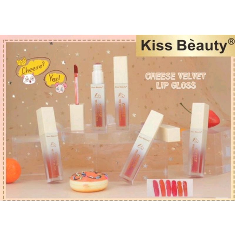 New LIP GLOSS  KISS BEAUTY MATTE 24JAM|  KISS BEAUTY HARUM FRUIT  | CHEESE VELVET NO.70281|70327