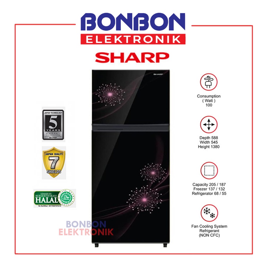 Sharp Kulkas 2 Pintu SJ-237MG-DP / SJ 237 MGDP