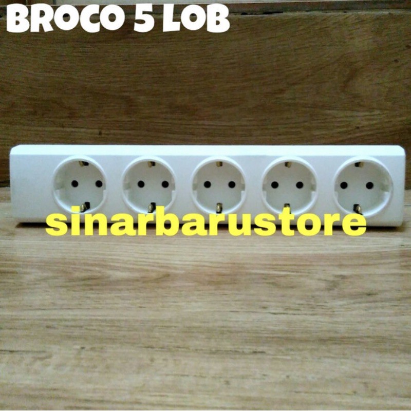 Stop Kontak Outbow/OB/Tempel "Broco" 5 Lubang