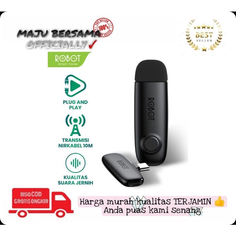 MB - RS20 Microphone Robot RS20 wireless mikrofon connector wireless Robot microphone handphone orig