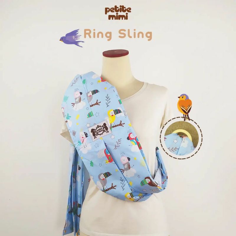 PETITE MIMI Ring Sling Katun | Gendongan Bayi | Gendongan Rinsling | Gendongan Samping