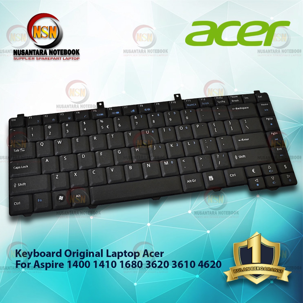 Keyboard Laptop Acer Aspire 1400 1410 1680 3620 3610 4620 Black