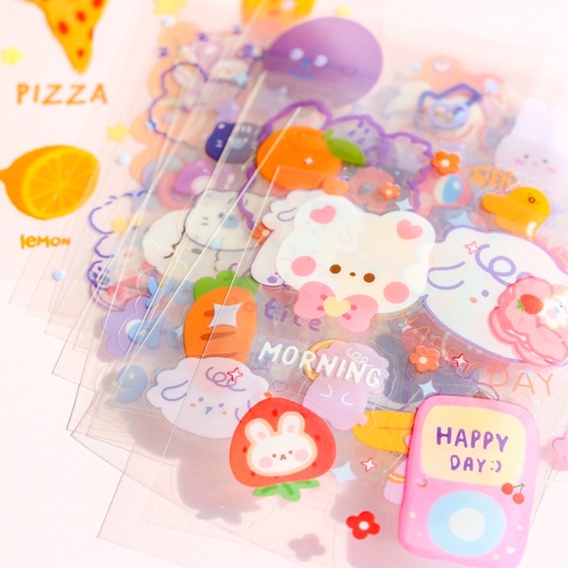 READY STOCK BISA 5 LEMBAR CUTE DECO STICKER CARTOON FANCY KAWAII KOREAN JAPANESE STYLE DIY SCRAPBOOK JURNAL DIARY STIKER LUCU AESTHETIC LOVELY PINK GIRLS KARAKTER KARTUN BOTOL AIR MINUM VIRAL LAPTOP PHONE CASE HP UNIK BERUANG HEWAN BUNNY ANIMALS PATTERN