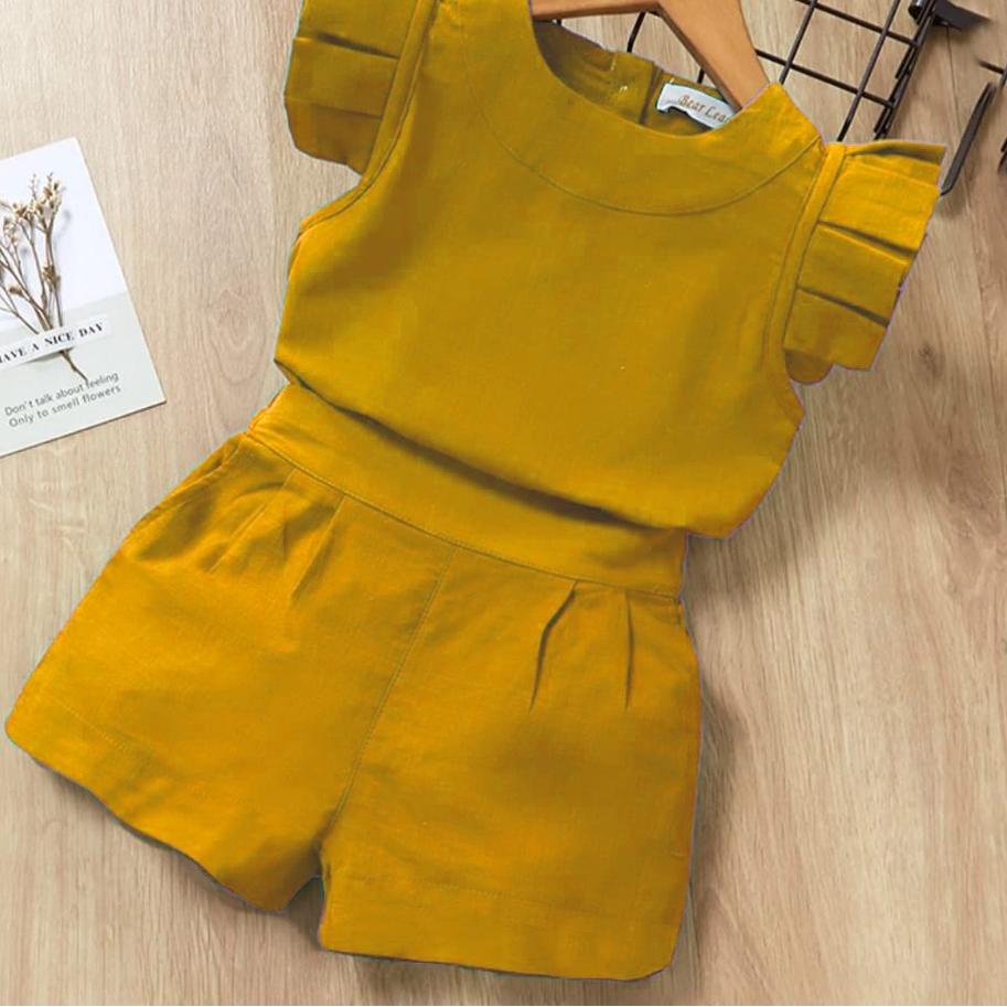 국 Setelan anak perempuan Baju anak perempuan monoea set rempel anak perempuan