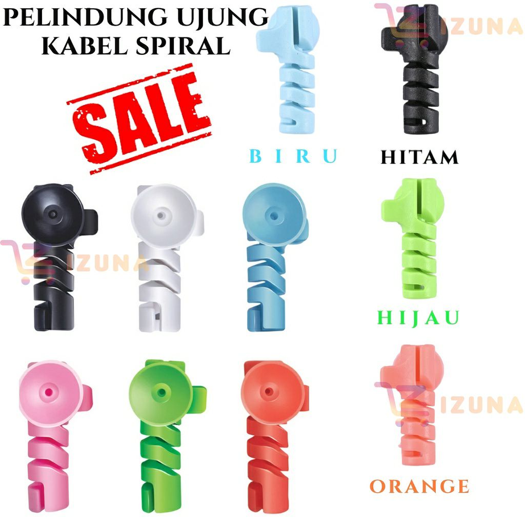 JT - Pelindung Ujung Kabel Spiral 2in1 Cable Cord Protector Gurita Sucker Tempel Bite Penutup Lilitan