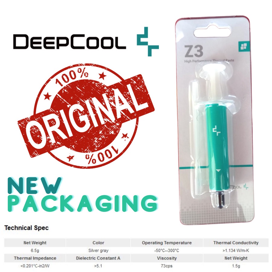 DeepCool Pasta pendingin Processor Cpu Thermal Compound Z3 paste