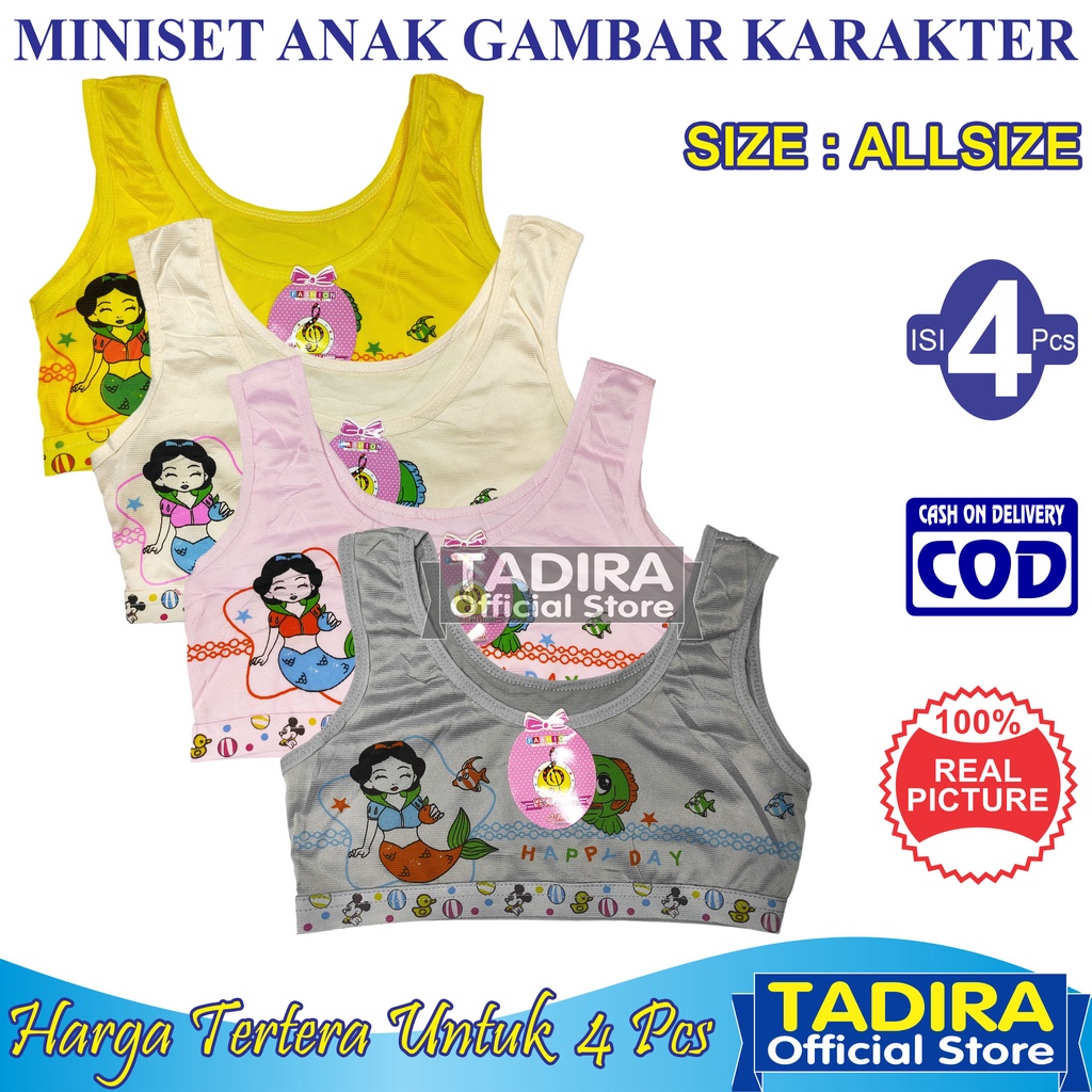 TADIRA 4 Pcs MINISET Anak SD SMP Remaja ABG Gadis Mini Set Motif Gambar