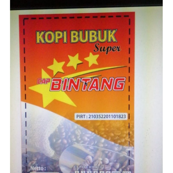 kopi bubuk murni alami cap bintang kemasan 50 gram