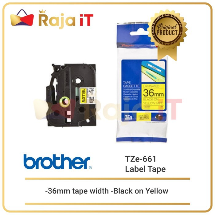 

BROTHER Label Tape TZE 661 36mm Black On Yellow