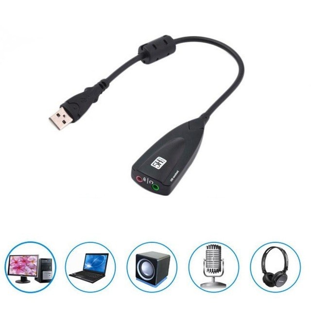 USB Sound Card Eksternal Virtual Channel 3D 7.1 Audio Adapter External