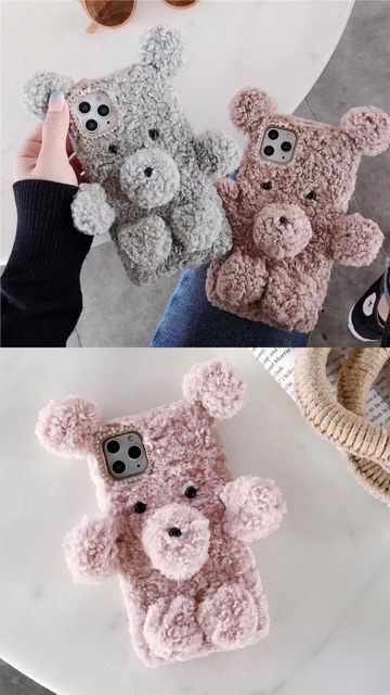 Furr Case Bear untuk All Phone Types iPhone Oppo Vivo Xiaomi Samsung Huawei Realme 5 3 pro V15 F11