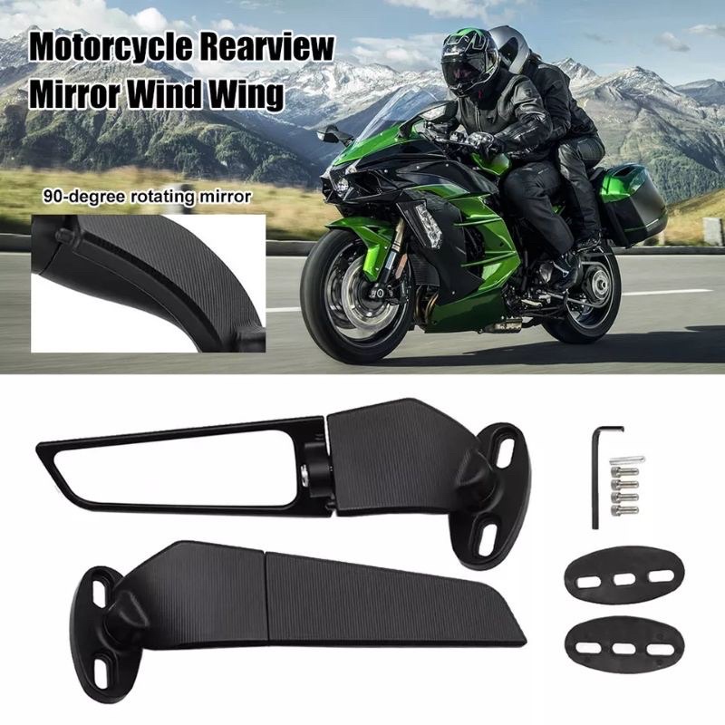 spion winglet cnc sepion motor spion winglet rear mirror full cnc universal R15/25 ZX25R NINJA250FI PCX NMAX DLL