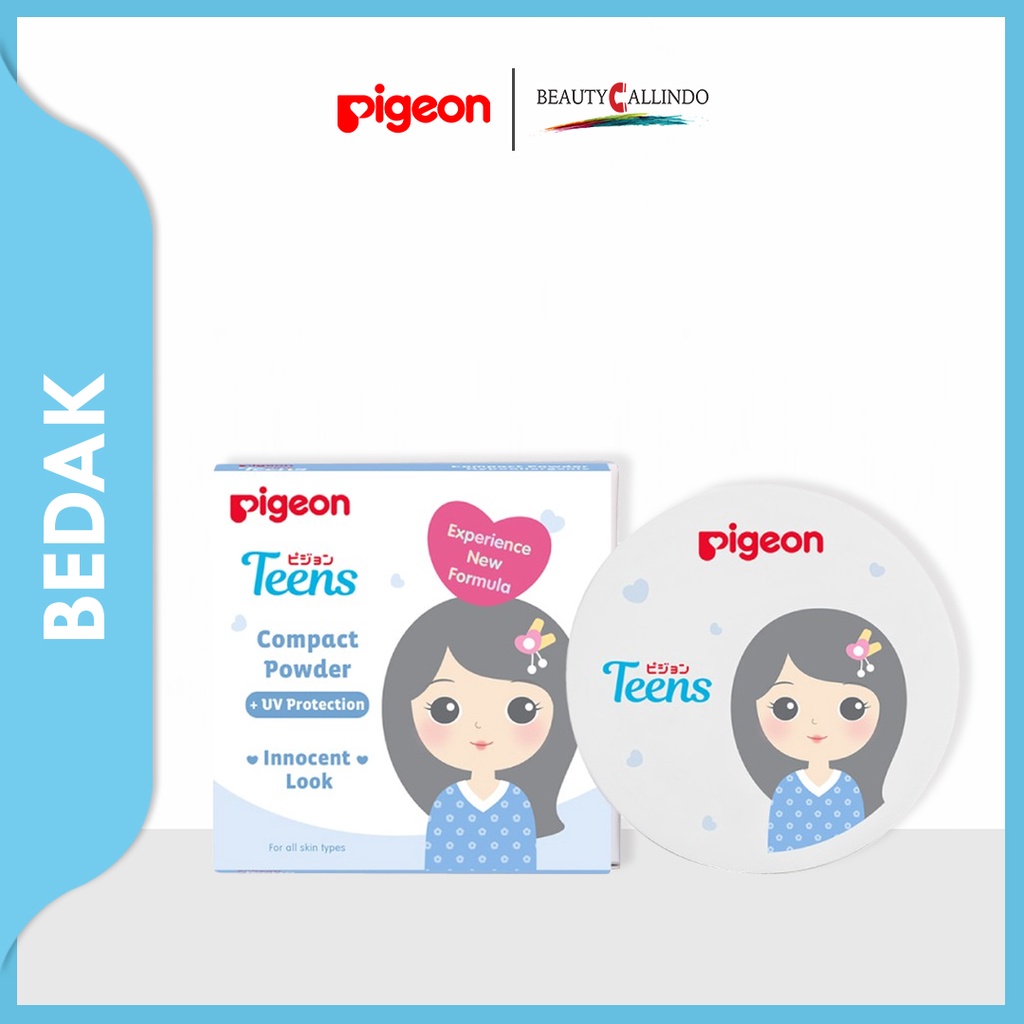 Pigeon Teens Compact Powder + UV Protection Bedak Wajah 14gr (BIRU)