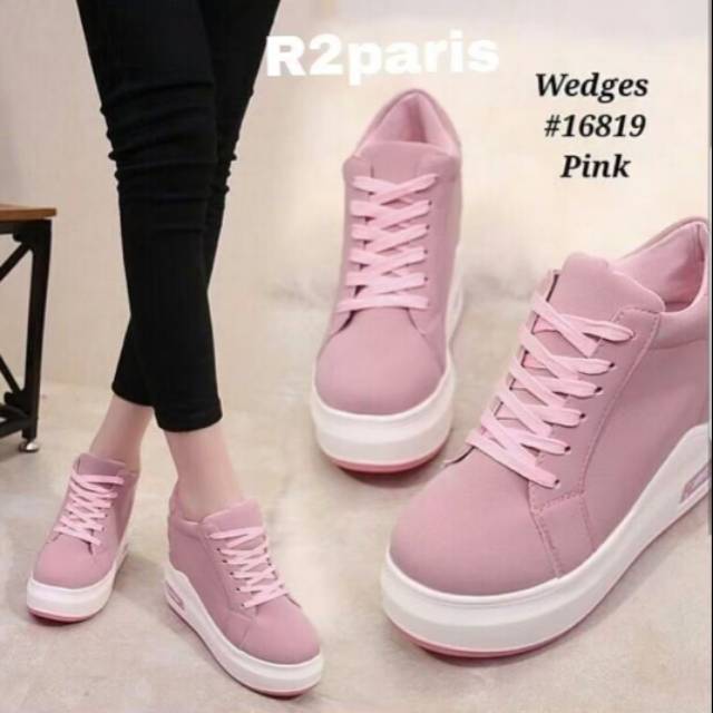 ZPT-Sepatu wedges wanita polos /bahan suede/bagus musim kemarau/  OF-73