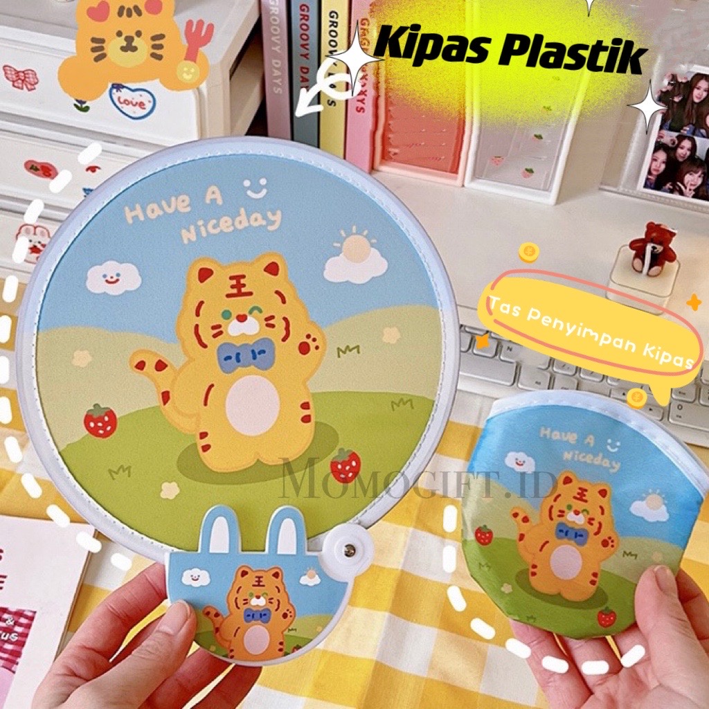 Kipas Bulat Ajaib Kipas Tangan Motif Kartun Lucu