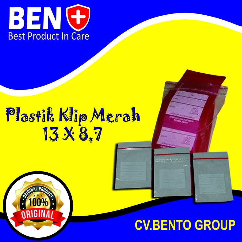 plastik klip obat 13×8,7 merah