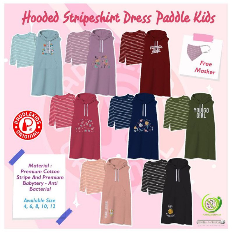 Gamis Hoodie Paddle Kids / Hooded Stripeshirt  Dress Paddle Kids