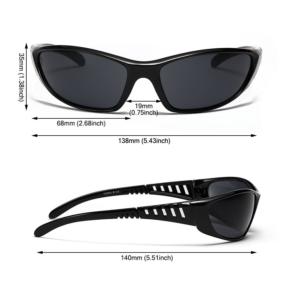 Y2K Sunglasses for Men Women Punk Trendy Oval Shades UV400 Goggles Cycling Driving Fishing Eyewear