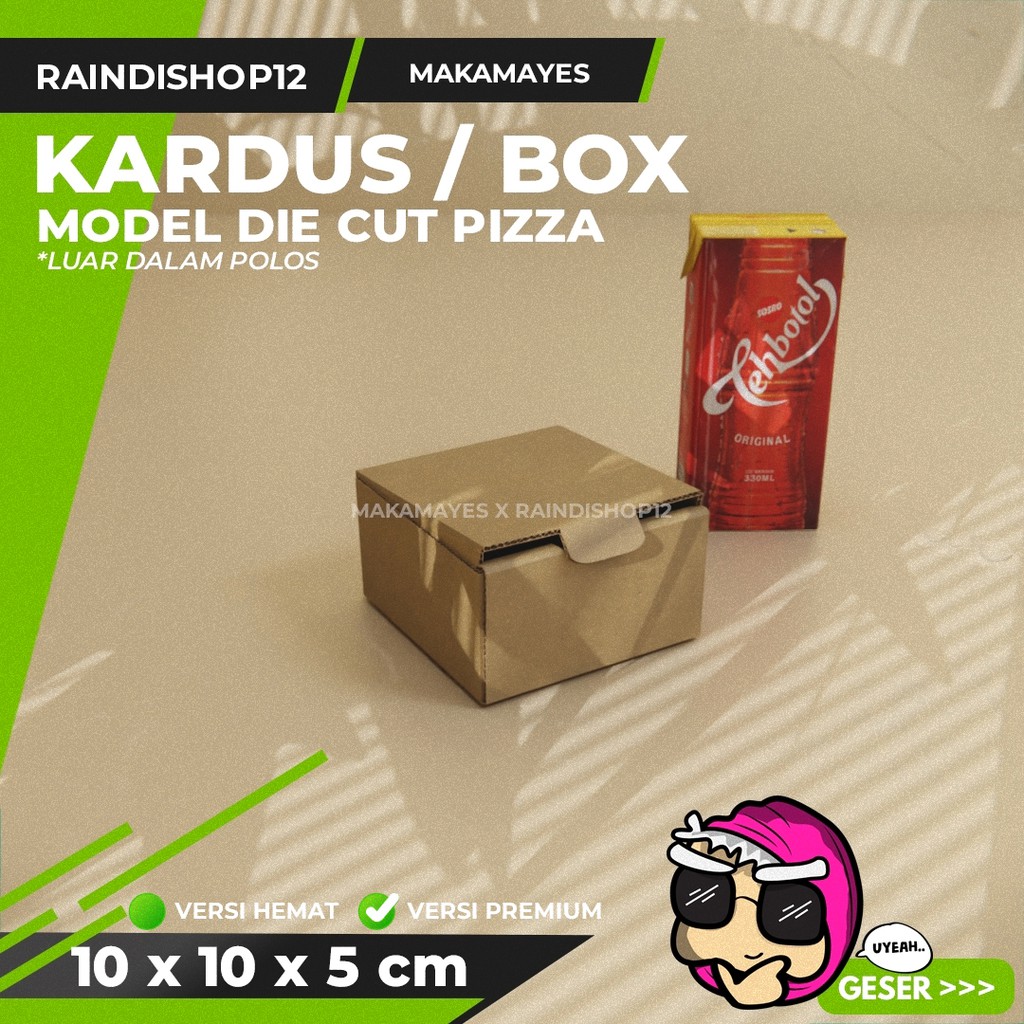 

(MIN 5 PCS) BOX 10 X 10 X 5 CM KARDUS DIE CUT PIZZA KEMASAN PACKAGING KADO