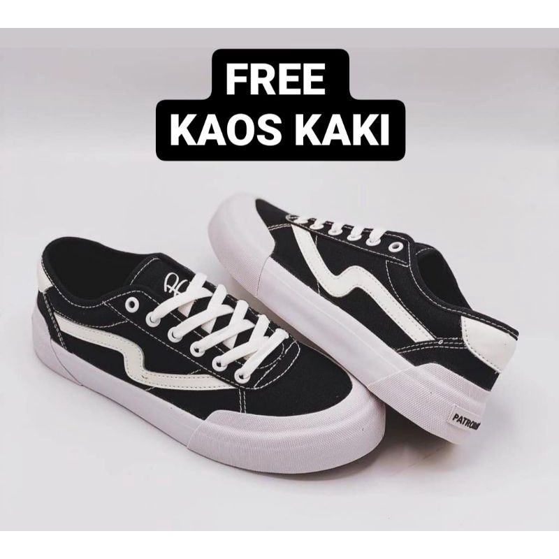 Patrobas new Ivan low Black white sepatu patrobas hitam putih patrobas ivan black white sepatu patro