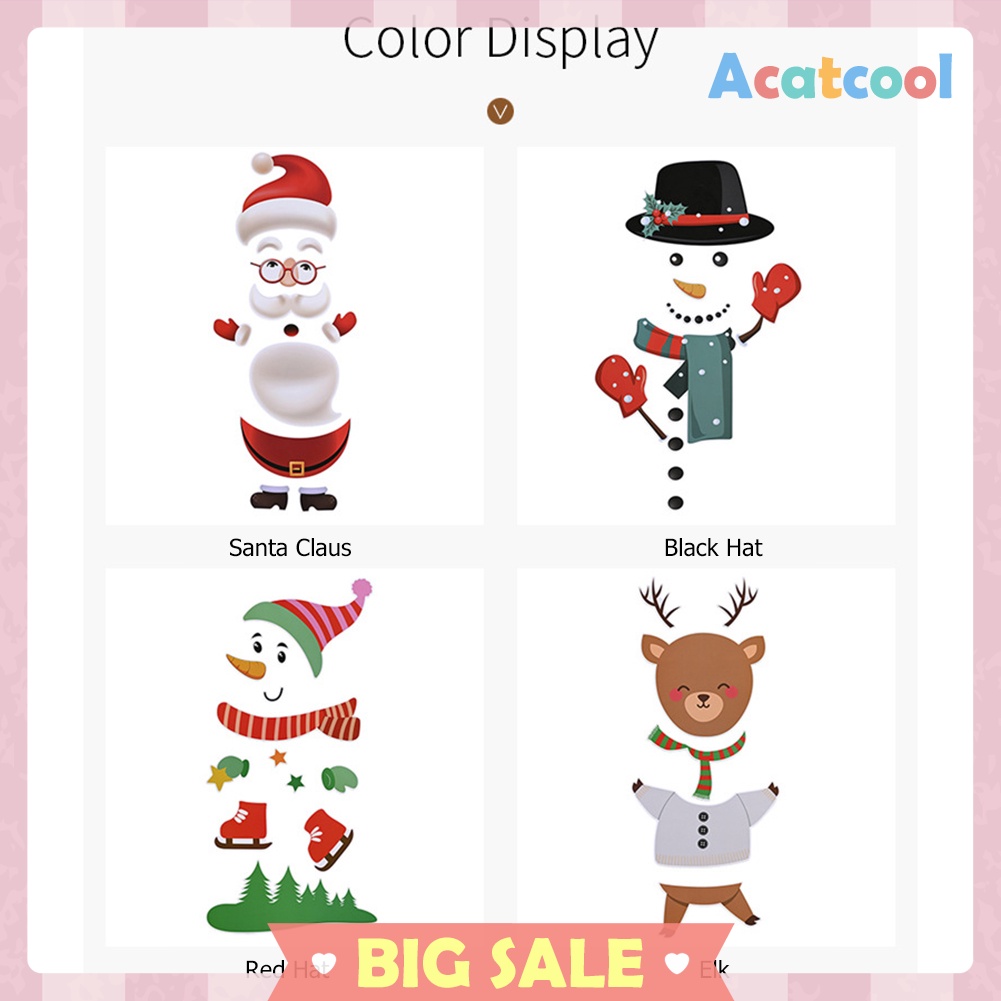 Christmas Refrigerator Sticker Self-adhesive Cute Stickers PVC Wall Paste