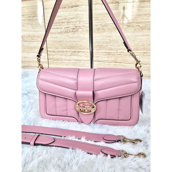 Coach Georgie Puffy Quilted Shoulder bag True Pink