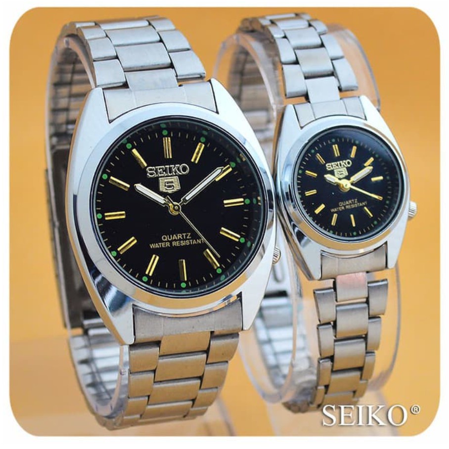 Jam Tangan Pria Anti Air BAJ COUPLE SEIKO 5 RANTAI PERMIUM PRIA WANITA SK002 Water Resist Original B