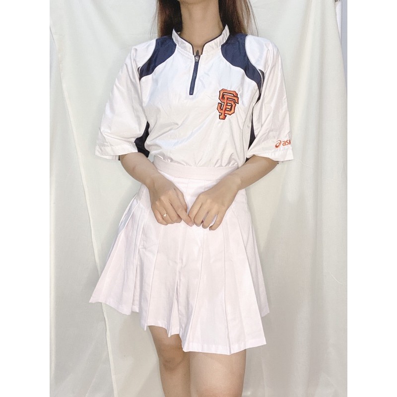 Thrift White Baseball Jersey "asics baseball"