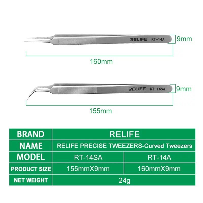 PINSET RELIFE - PRECISION TWEEZERS RT-14A RT-14SA