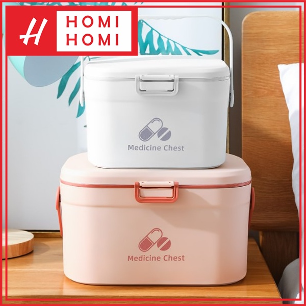 HomiHomi Kotak Obat Tempat Penyimpanan P3K First Aid Medicine Box Organizer - KO003