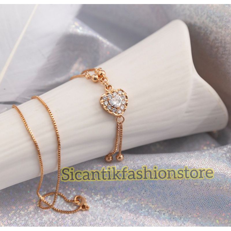 Promo kalung Titanium plus liontin permata Kristal Fashion wanita terlaris perhiasan wanita Ros gold