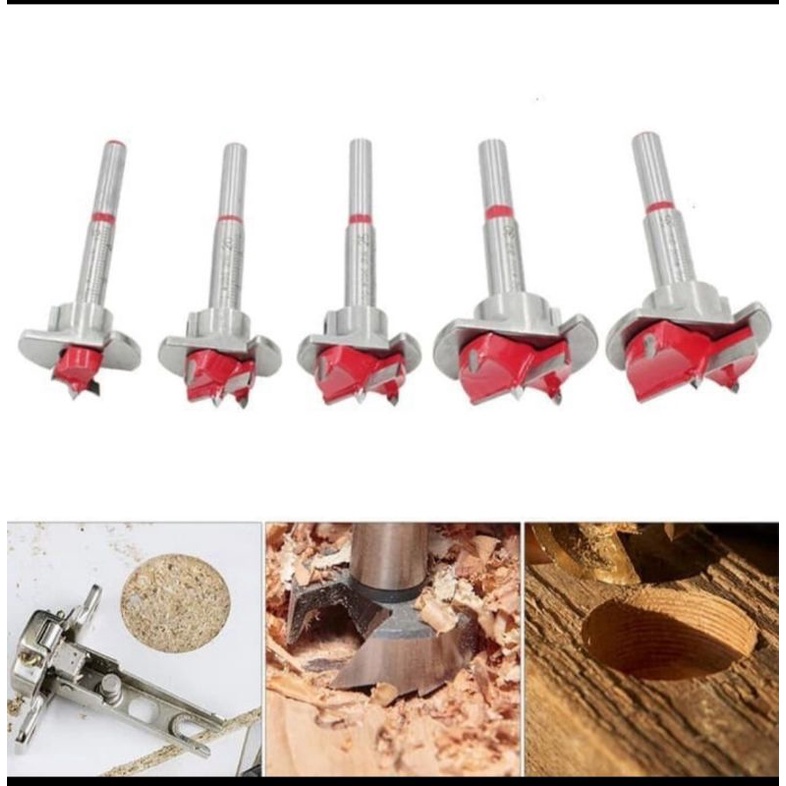 MATA BOR ENGSEL SENDOK + STOPPER 5 PCS - FORSTNER BIT SET 5PCS WITH STOPPER TCT HOLE SAW