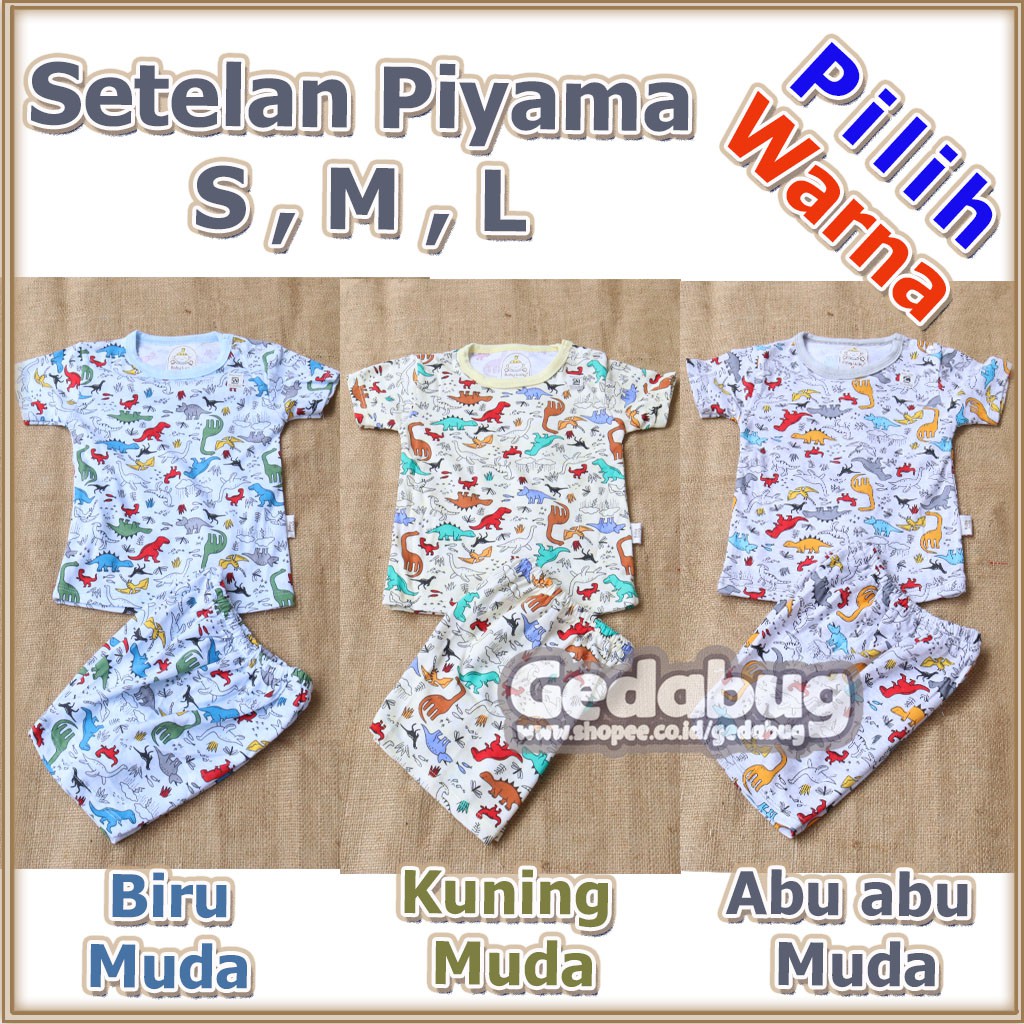 Setelan Piyama Baju tidur harian anak Kaos Lengan Pendek &amp; Celana Pendek Baby Lucky Standar SNI