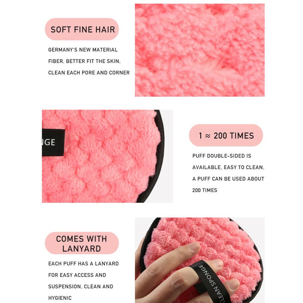 Clean Sponge Pembersih muka  Spons Puff Microfiber Pembersih Wajah 10x lebih bersih