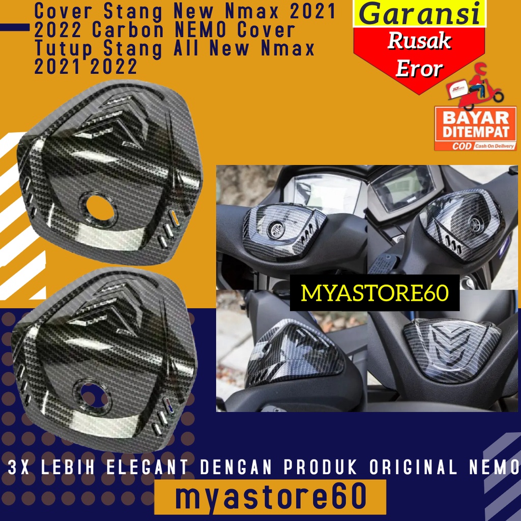 Cover Tutup Stang New Nmax 2021 2022 Carbon Nemo / Cover Stang Setang N max Karbon Original Nemo