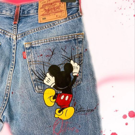 celana jeans lukis hand painting cowo cewe