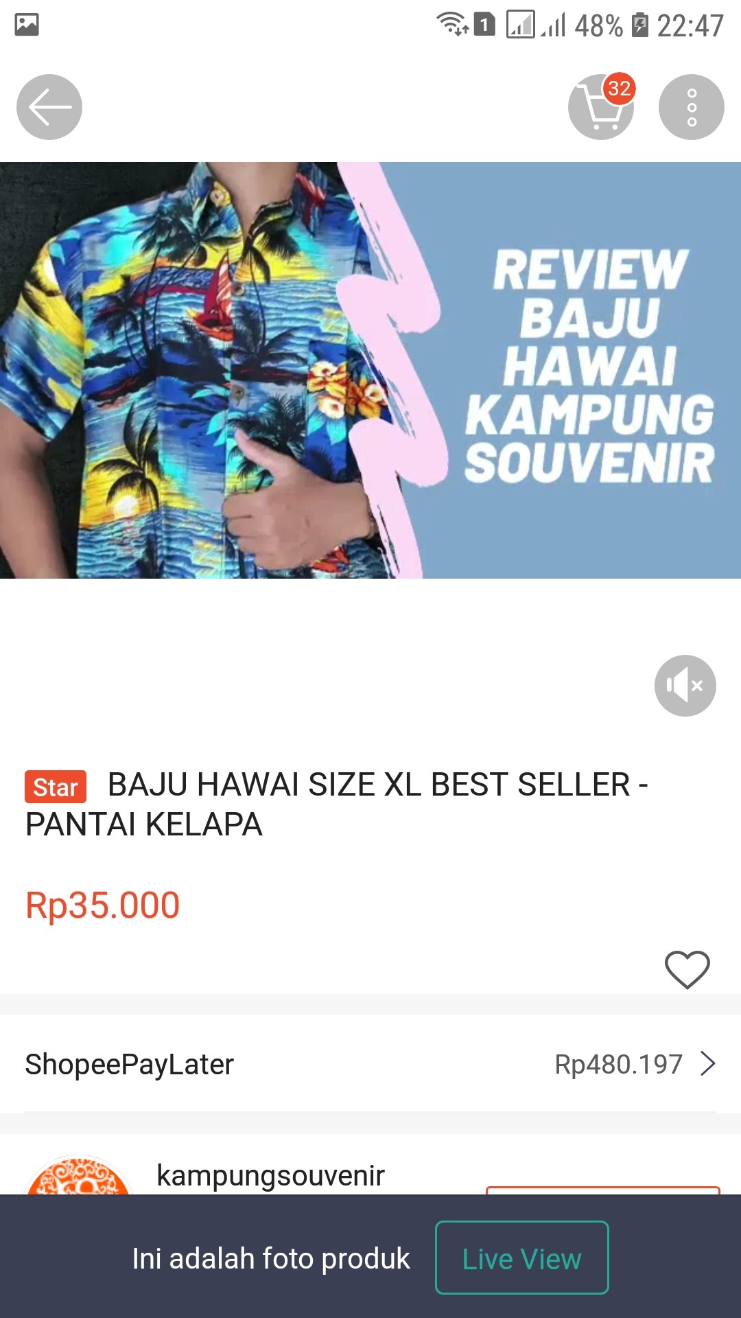Baju Hawai Size Xl Best Seller - Pantai Kelapa
