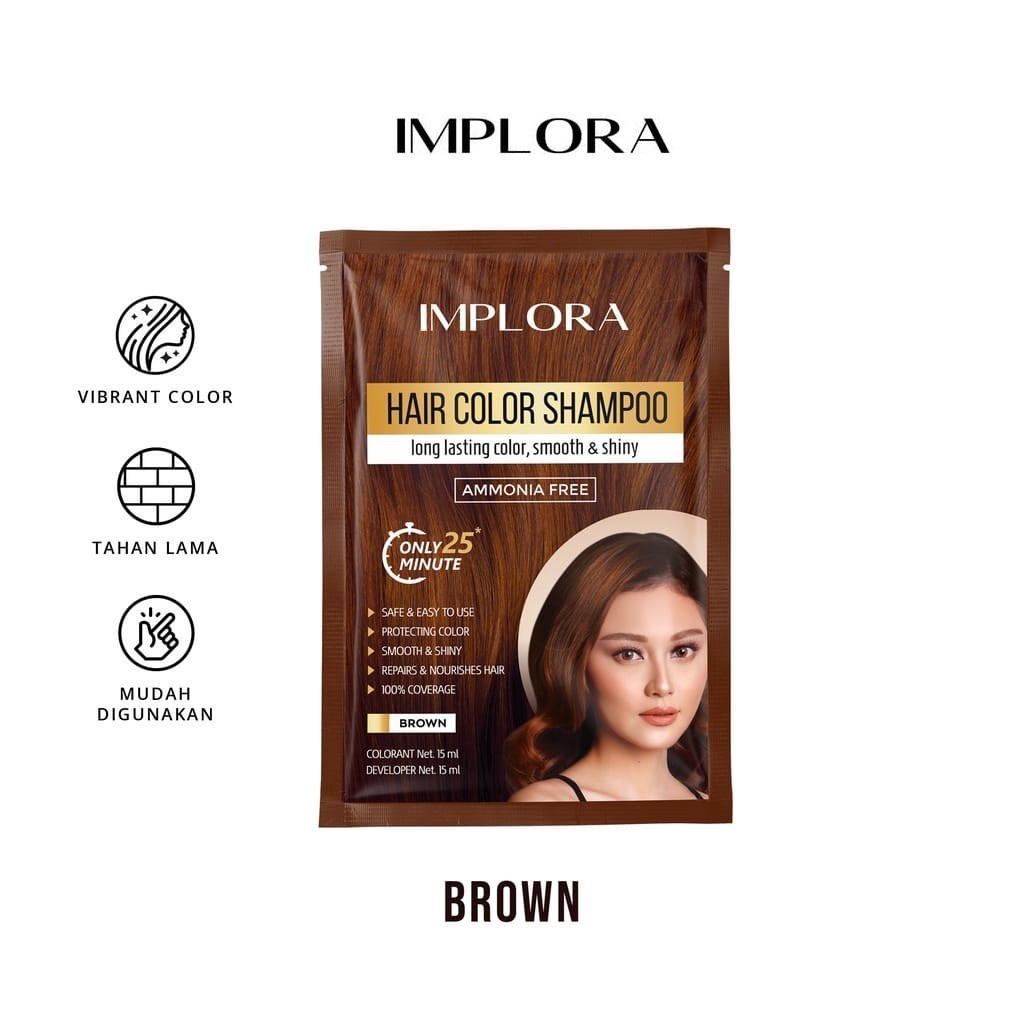 IMPLORA HAIR COLOR SHAMPOO 15ML | PEWARNA RAMBUT [SWEETSPACE]