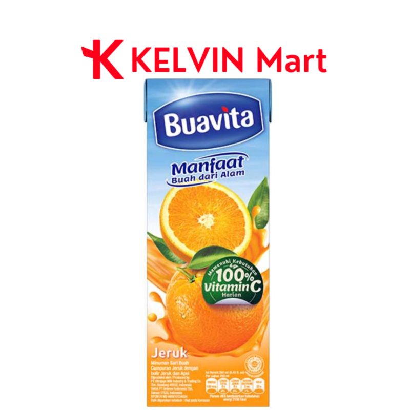 

Buavita Juice Rasa Orange (Jeruk) Tpk 250mL KELVIN Mart