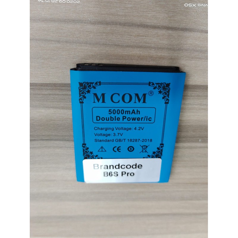 Battery Batre Baterai Double Power Mcom Brand Code Brancode BrandCode B6S Pro