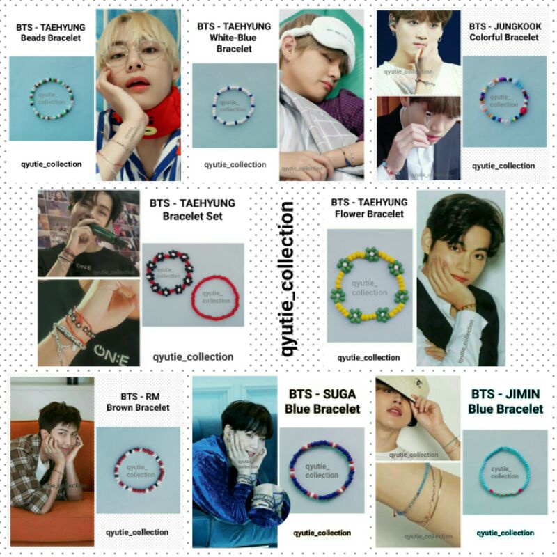 BTS Beads Bracelet / Gelang Manik Kpop Jin RM Suga Jhope Jimin Taehyung Jungkook