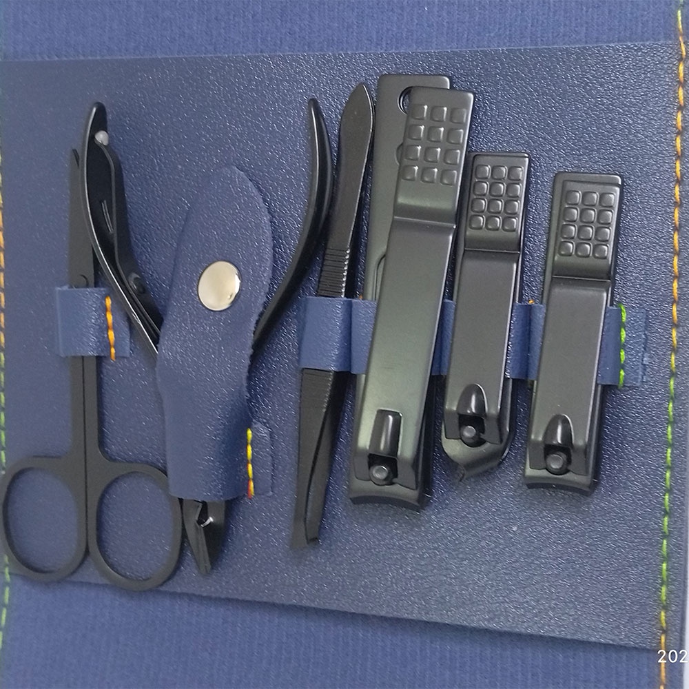 Set Gunting Kuku Manicure Pedicure Gunting Alis Kit 16 in 1 Dark Blue